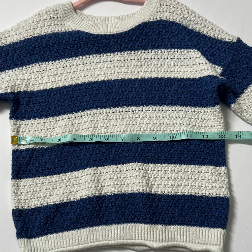Blue and White Striped Girls Sweater - Picture 6 of 7